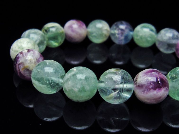 エンジェルフェザー フローライト ブレスレット 12mm 一点物  111-28870