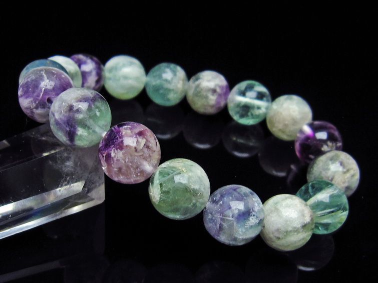 エンジェルフェザー フローライト ブレスレット 12mm 一点物  111-28874