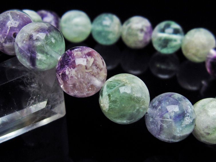 エンジェルフェザー フローライト ブレスレット 12mm 一点物  111-28874
