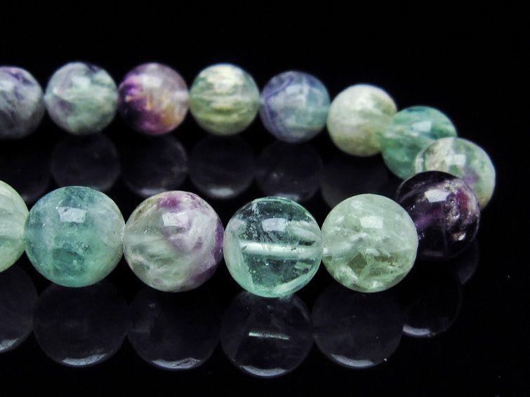エンジェルフェザー フローライト ブレスレット 12mm 一点物  111-28874