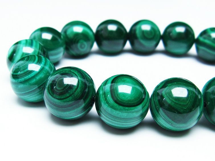 マラカイト ブレスレット 15mm 一点物  111-29399