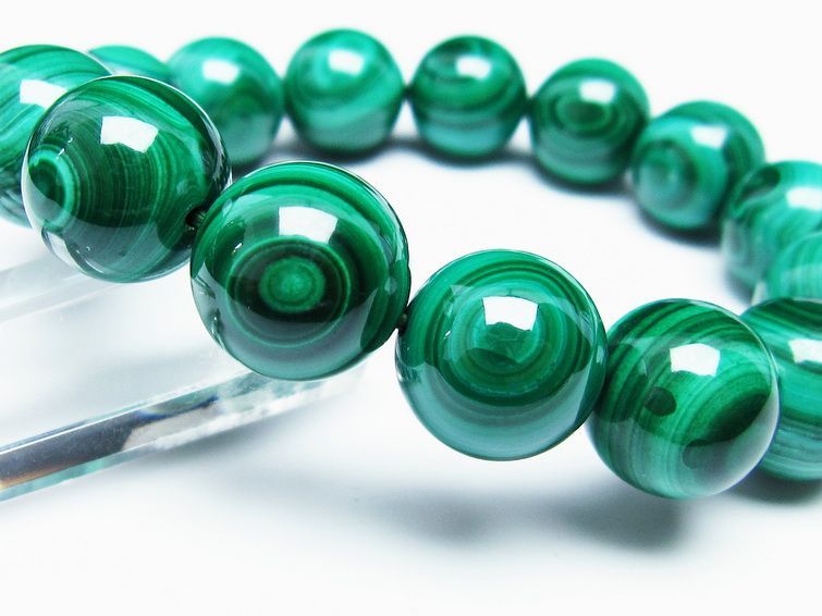マラカイト ブレスレット 15mm 一点物  111-29404