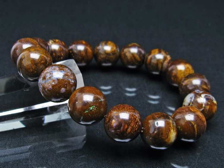 ボルダーオパール ブレスレット 14mm アイアンオパール 一点物 111