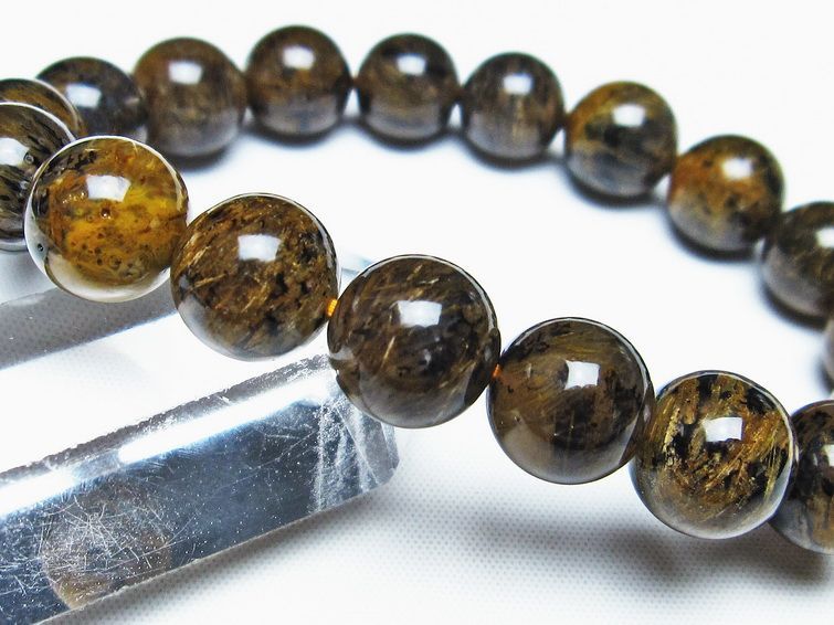 ルチルインアゲート ブレスレット 12mm アゲット 一点物 メール便可 [M便 1/10] 111-29796