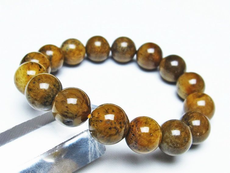 ルチルインアゲート ブレスレット 13mm アゲット 一点物  111-29814