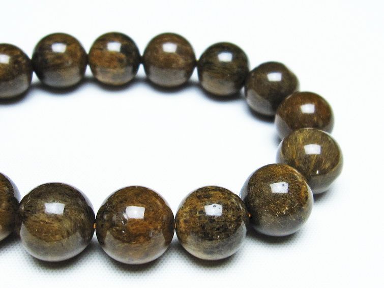 ルチルインアゲート ブレスレット 12mm アゲット 一点物  111-29853