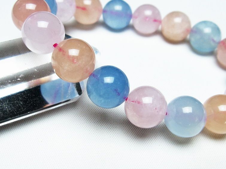 ミックスカラーベリル ブレスレット 12mm 一点物 メール便可 [M便 1/10] 111-30206