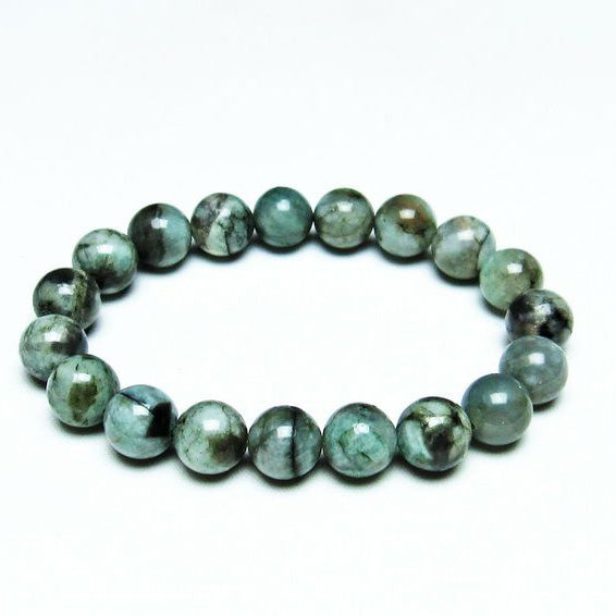 エメラルド ブレスレット 11mm Emerald Bracelet 緑玉 翠玉 メンズ レディース 一点物 メール便可 [M便 1/10] 111-32917