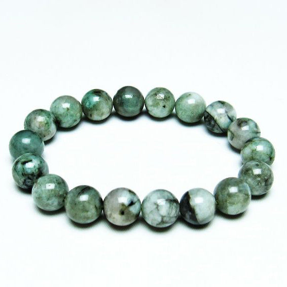 エメラルド ブレスレット 11mm Emerald Bracelet 緑玉 翠玉 メンズ レディース 一点物 メール便可 [M便 1/10] 111-32966