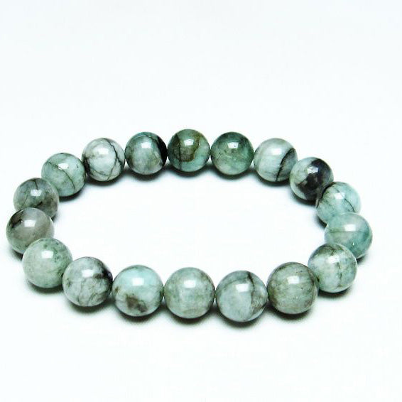 エメラルド ブレスレット 11mm Emerald Bracelet 緑玉 翠玉 メンズ レディース 一点物 メール便可 [M便 1/10] 111-32969