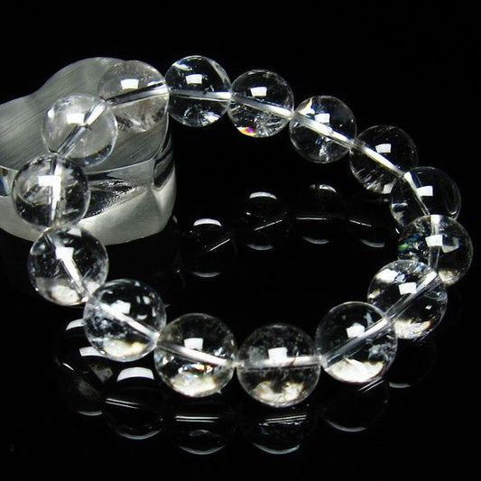 アイリスクォーツ 水晶 ブレスレット 虹入り 15mm メール便可 [M便 1/10] 111-3654