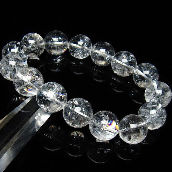 アイリスクォーツ 水晶 ブレスレット 虹入り 15mm 111-3691