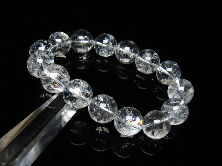 アイリスクォーツ 水晶 ブレスレット 虹入り 15mm 111-3691