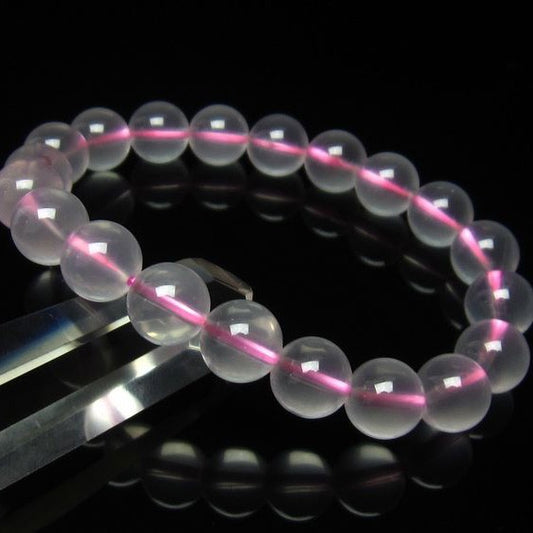 ミルキークォーツ ピンク ブレスレット 10mm メール便可 [M便 1/10] 111-4943
