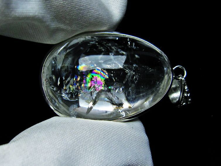 アイリスクォーツ 水晶 ペンダント 虹入り 一点物 メール便可 [M便 1/20] 112-8293