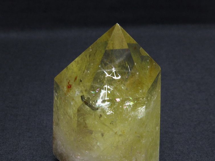 シトリン 六角柱 虹入り 原石 一点物 142-5322