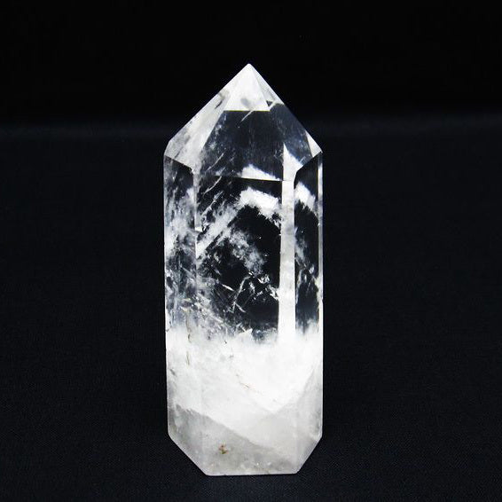 水晶 六角柱 水晶ポイント 原石 置物 一点物  142-6306