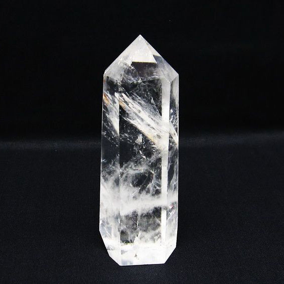 水晶 六角柱 水晶ポイント 原石 置物 一点物  142-6336