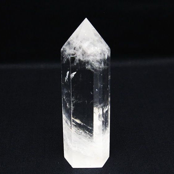 水晶 六角柱 水晶ポイント 原石 置物 一点物  142-6346