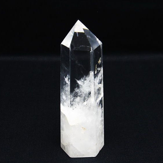 水晶 六角柱 水晶ポイント 原石 置物 一点物  142-6348