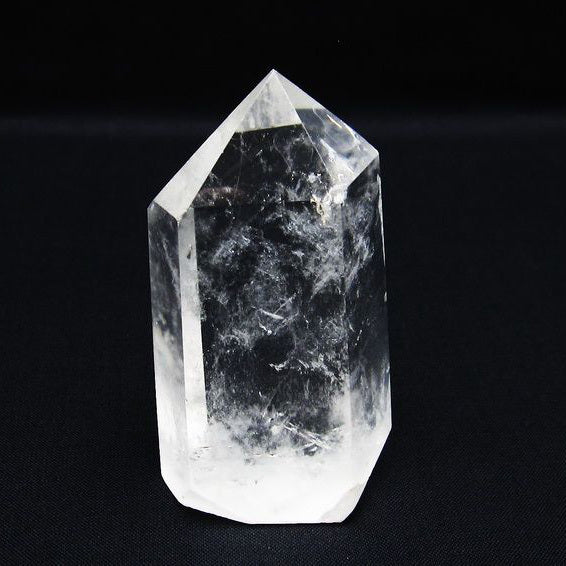 水晶 六角柱 水晶ポイント 原石 置物 一点物  142-6355