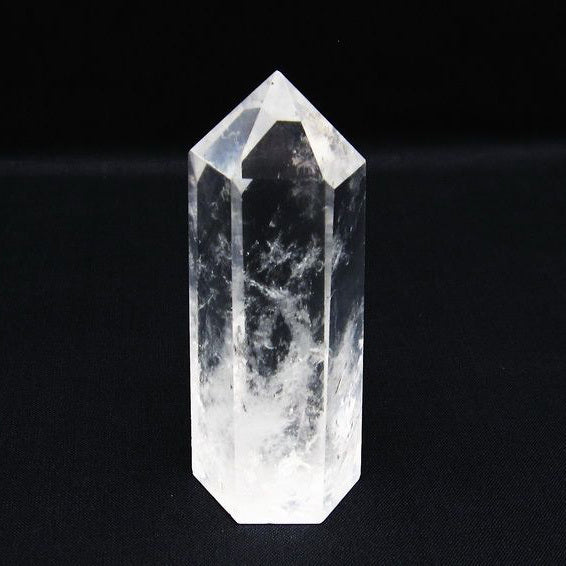 水晶 六角柱 水晶ポイント 原石 置物 一点物  142-6361