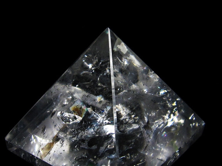 水晶 ピラミッド置物 虹入り 一点物 145-545