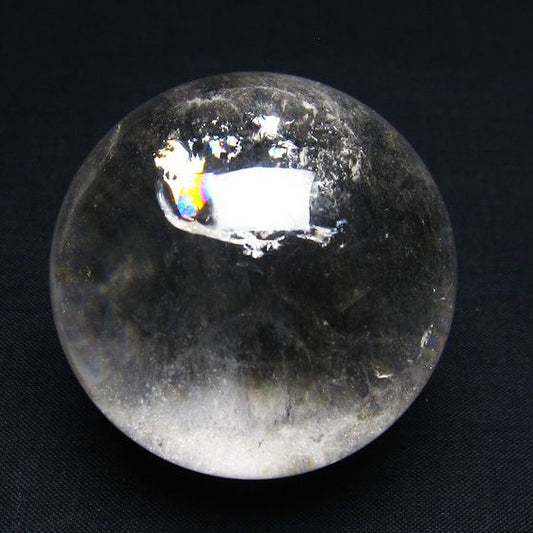 水晶 丸玉 虹入り 53mm 水晶玉 スフィア 一点物 151-6135