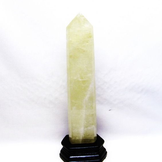シトリンクォーツ 六角柱 シトリン ポイント 置物 原石 台座付属 [送料無料] 一点物 152-2293