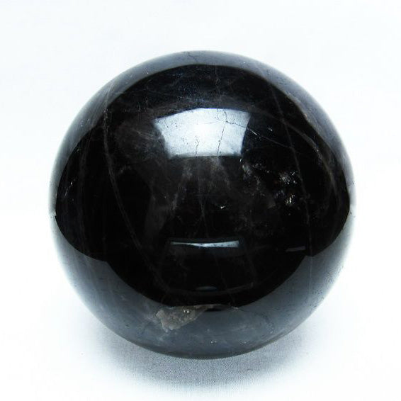 3.2Kg モリオン 丸玉 黒水晶 スフィア 133mm 原石 置物 一点物 [送料無料] 161-742
