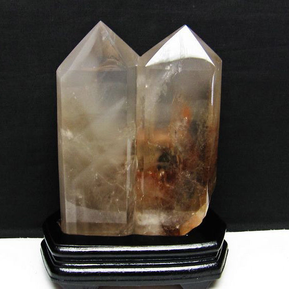 2.7Kg 水晶 六角柱 ダブルポイント 台座付属 [送料無料] 一点物 162-148
