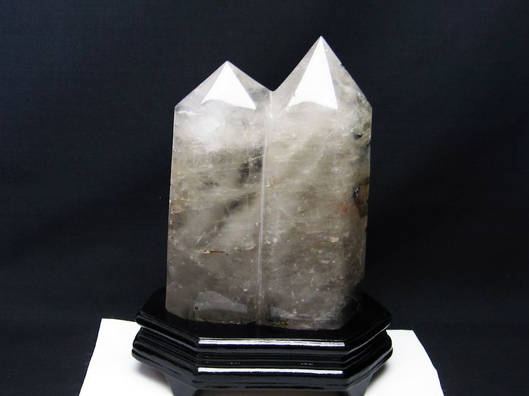 2.8Kg 水晶 六角柱 ダブルポイント 台座付属  一点物 162-237