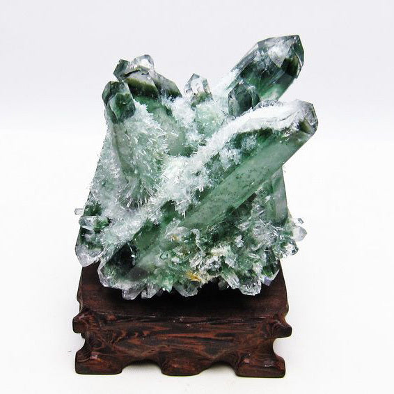 緑水晶 クラスター 原石 台座付属 182-4807