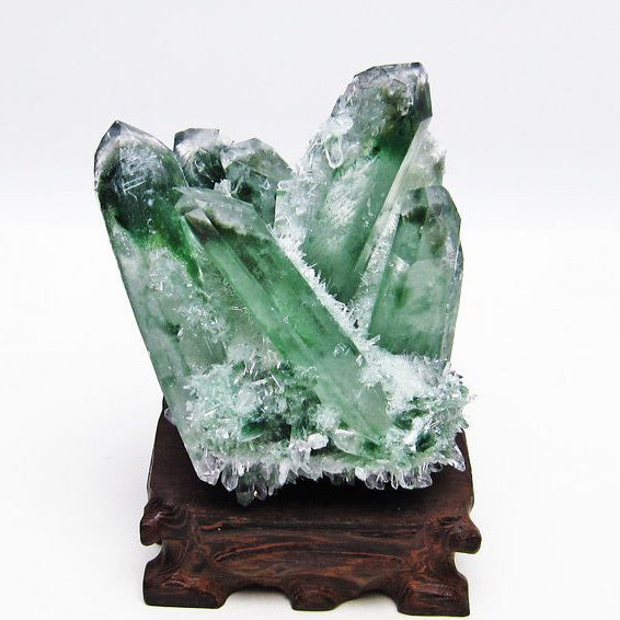 緑水晶 クラスター 原石 台座付属 182-4808