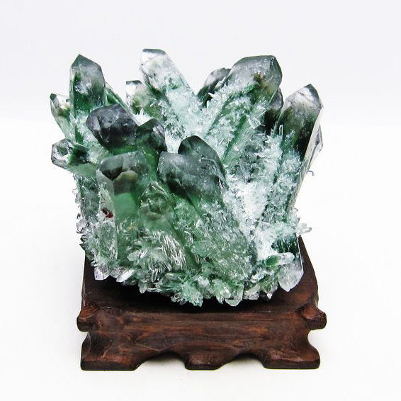 緑水晶 クラスター 原石 台座付属 182-4827