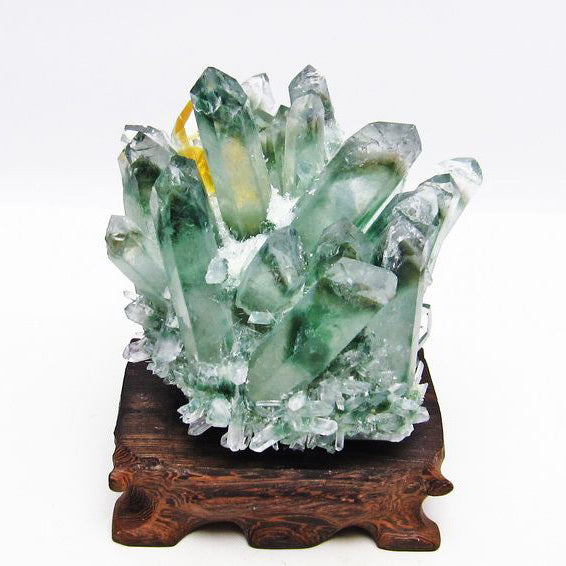 緑水晶 クラスター 原石 台座付属 182-4833