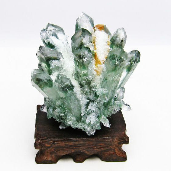 緑水晶 クラスター 原石 台座付属 182-4865