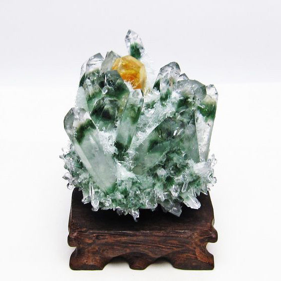 緑水晶 クラスター 原石 台座付属 182-4873