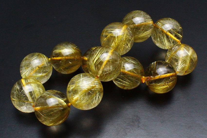 ルチル ブレスレット タイチンルチルクォーツ ブレスレット 17mm 一点