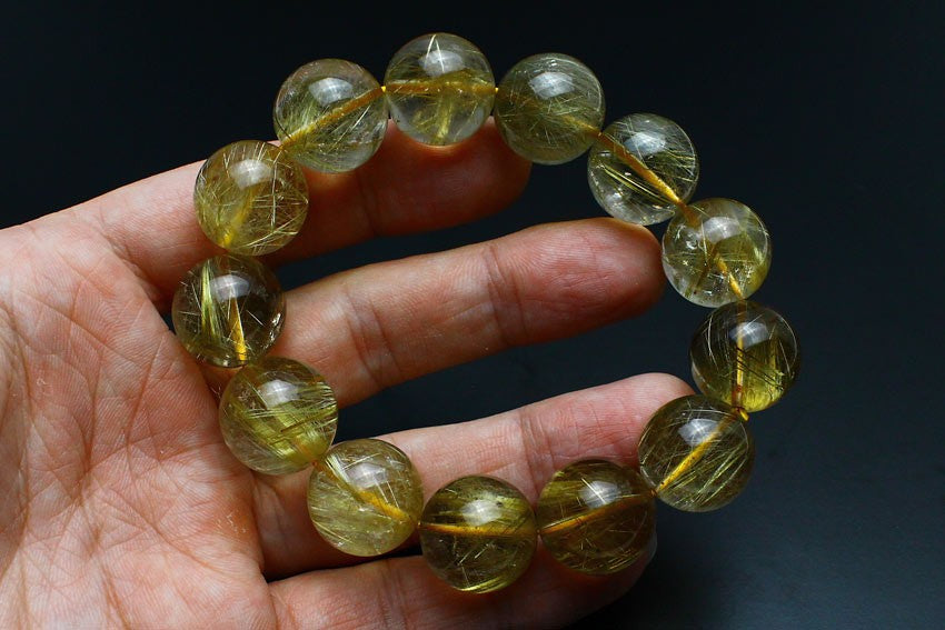 ルチル ブレスレット タイチンルチルクォーツ ブレスレット 17mm 一点