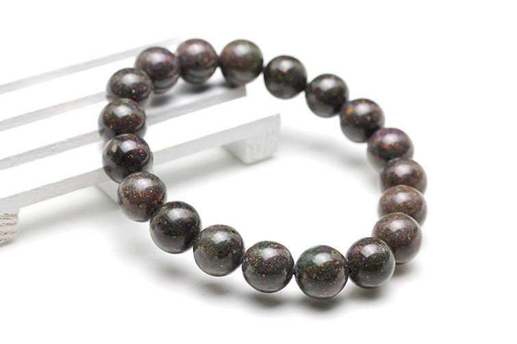 ブラックオパール ブラックマトリックスオパール  ブレスレット 11mm 一点物 211-788