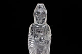 クリスタルクォーツ 水晶 彫刻品 オブジェ 置き物 観音置物  一点物 254-23