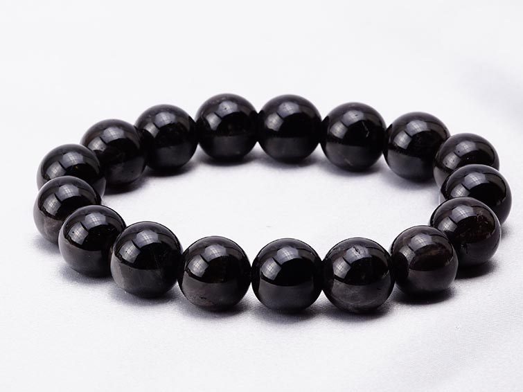 モリオン 黒水晶 ブレスレット 12mm~13mm ランダム発送 メール便可 [M モリオン 黒水晶 ブレスレット 12mm~13mm ランダム発送 メール便可 [M