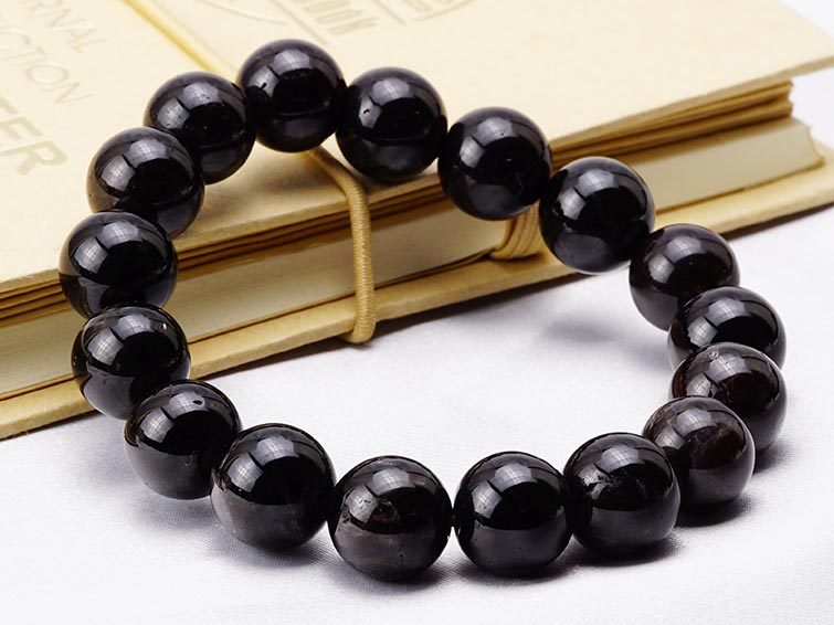 モリオン 黒水晶 ブレスレット 12mm～13mm ランダム発送 メール便可 [M便 1/10] 711-255