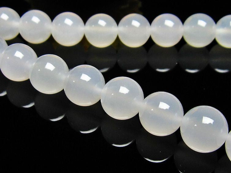 ホワイトアゲート 一連 10mm ランダム発送 メール便可 [M便 1/5] 7 714-55