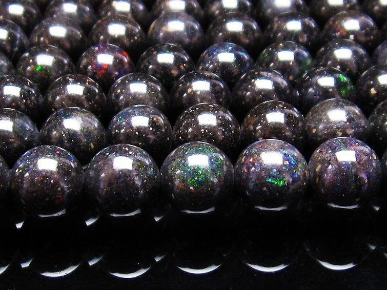 ブラックオパール ブラックマトリックスオパール  一連 10mm  ランダム発送  714-78