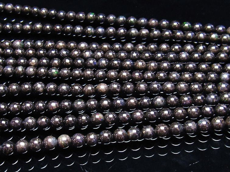ブラックオパール ブラックマトリックスオパール  一連 10mm  ランダム発送  714-78