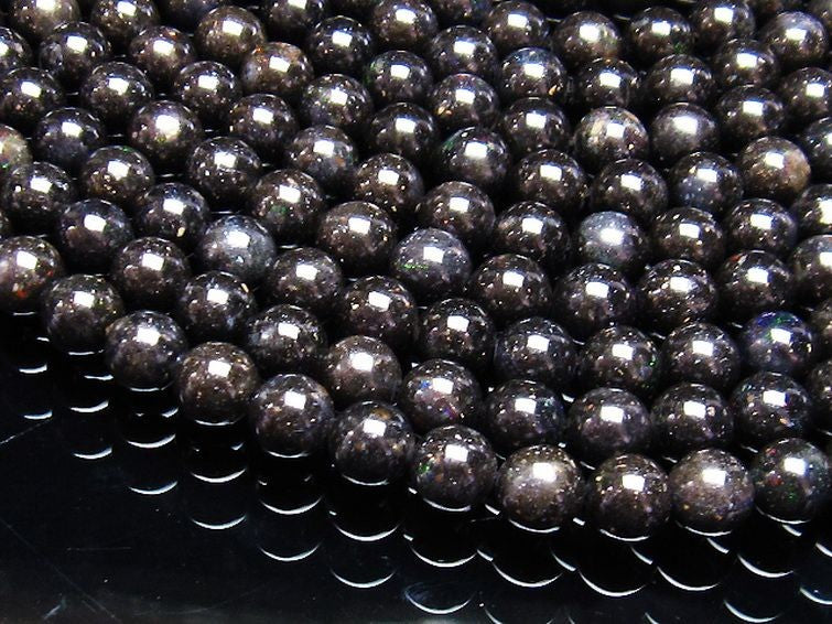 ブラックオパール ブラックマトリックスオパール  一連 10mm  ランダム発送  714-78